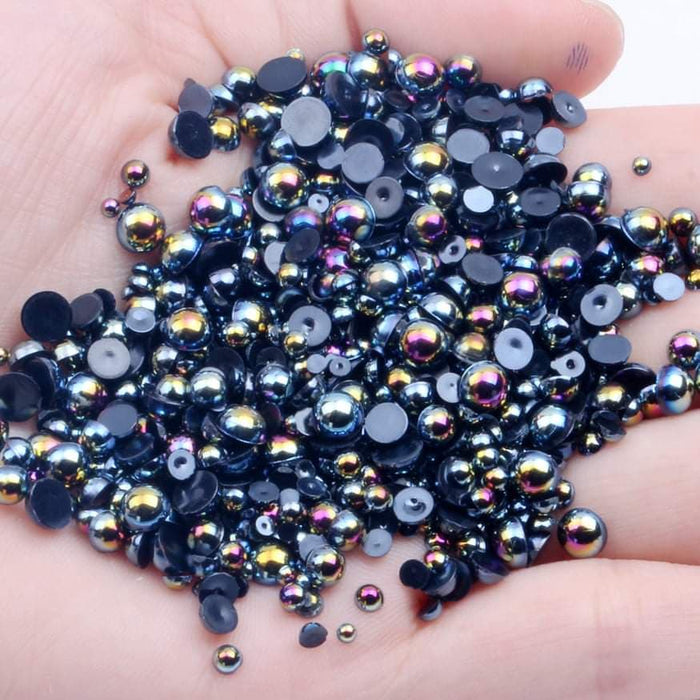 NAIL ART DESIGN - PEARL BEAD HALF FLAT BACK