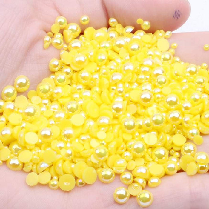 NAIL ART DESIGN - PEARL BEAD HALF FLAT BACK