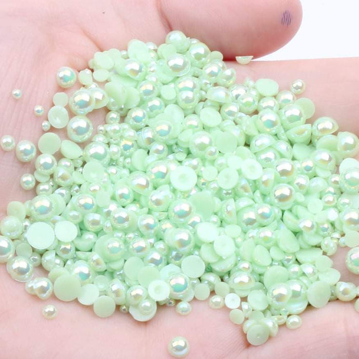 NAIL ART DESIGN - PEARL BEAD HALF FLAT BACK