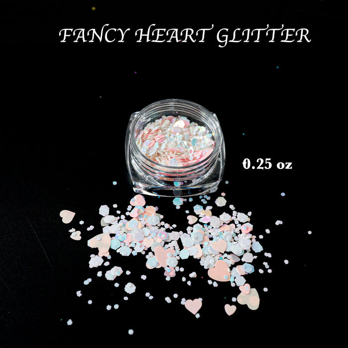 GLITTER - FANCY HEART | SET 12 JARS