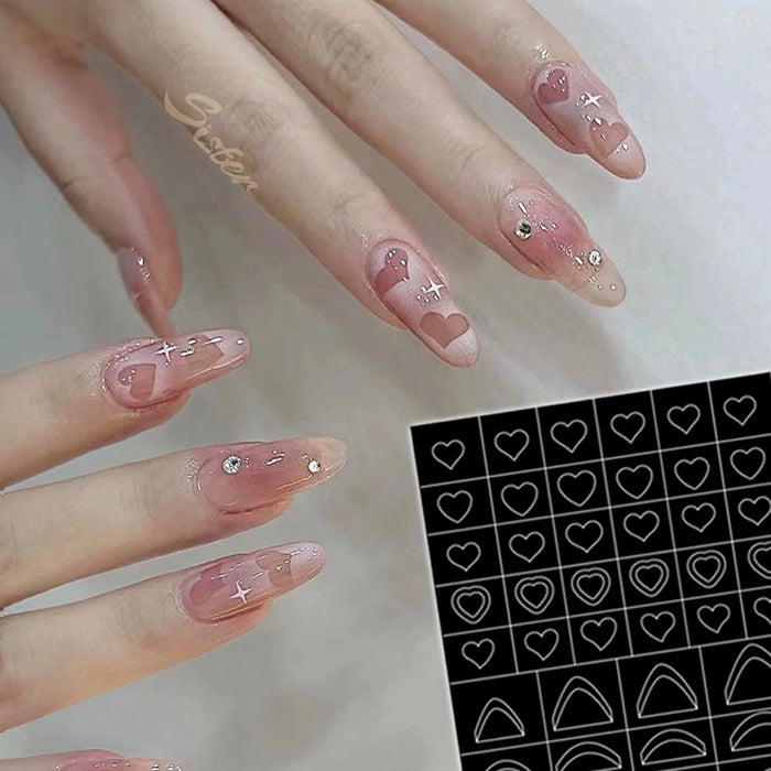 STICKER - Nail Art Airbrush Stencils - Set A | 4 pcs