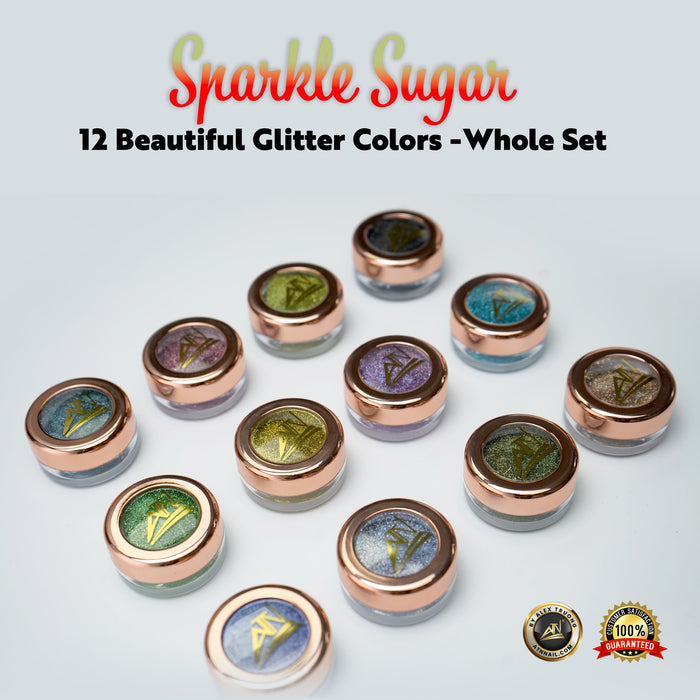 GLITTER - SPARKLE SUGAR SET 12 COLORS