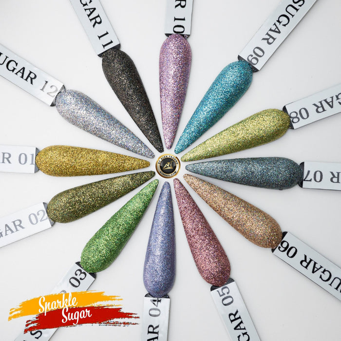 GLITTER - SPARKLE SUGAR SET 12 COLORS