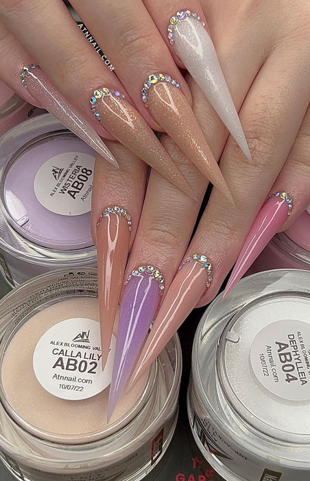 ALEX Blooming Valley NUDE Collection – 18 Colors Acrylic Powder Set for Nails, Nude Tones, Professional Nail Art Decoration