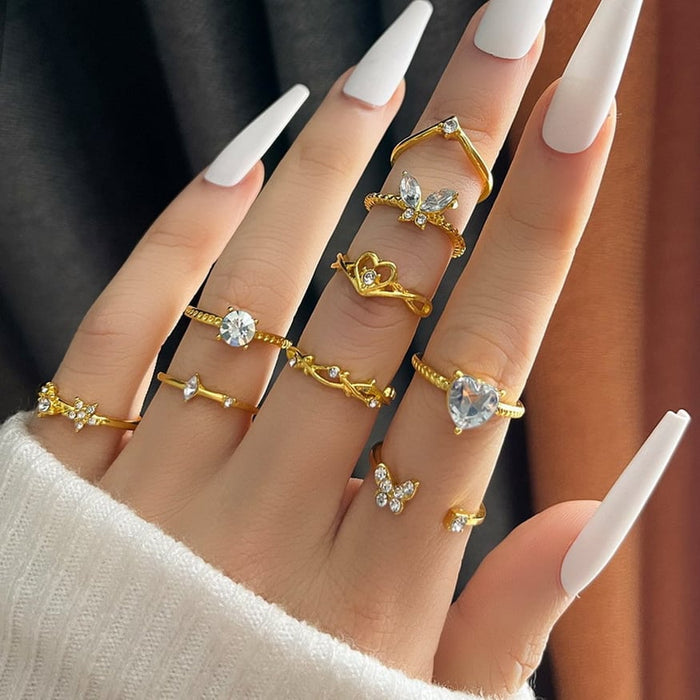 Finger Ring Set - Jewelry Nail Decoration