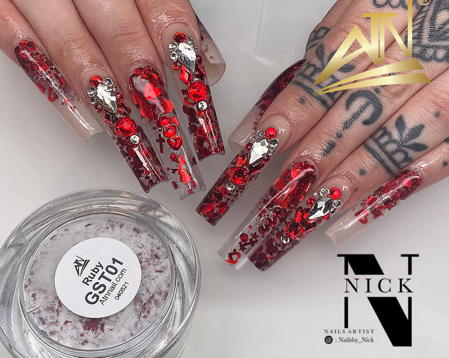 GLITTER - FANCY HEART | SET 12 JARS