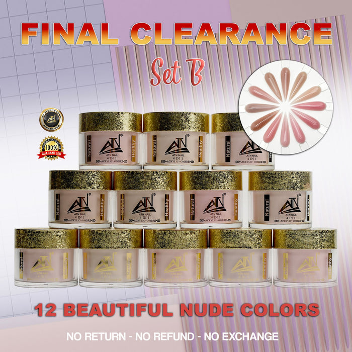 CLEARANCE !!! FINAL SALE (FS) - SET 12 NUDE COLORS - 2 Oz