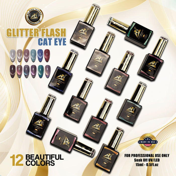 ATN FLASH CAT EYE GEL POLISH 15 ml | SET 12 Colors