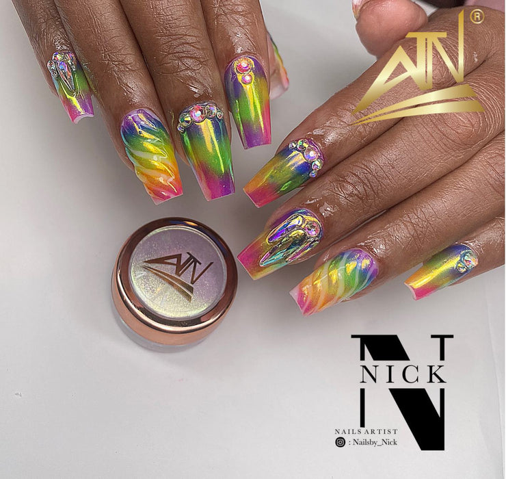 ATN CHROME - GALAXY COLORS  CHROME NAIL POWDER- 0.9 GRAM