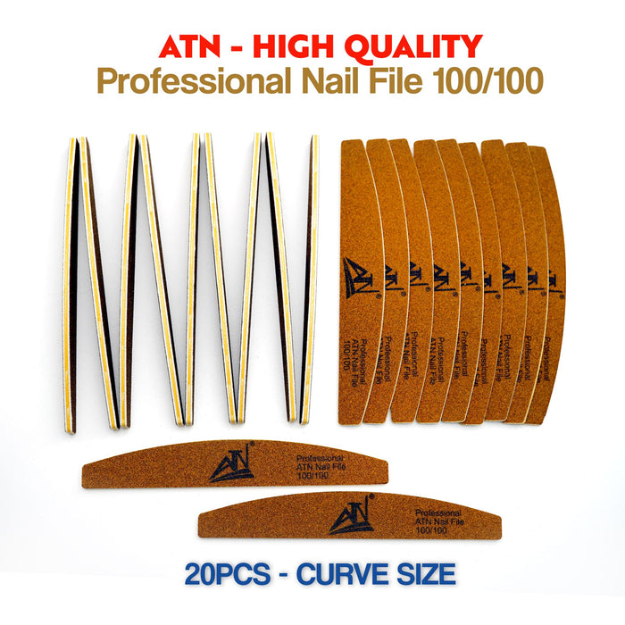 ATN - NAIL FILE 100/100 - YELLOW - PACK 20 PCS