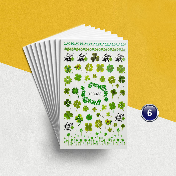 STICKER - LUCKY 4 LEAF CLOVER | SET 6 PCS