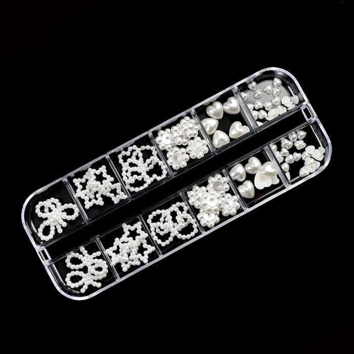 NAIL DECORATION - CHARM - Bow_Rose_Sakura_Bear_Heart_Butterfly | BOX 12 STYLES