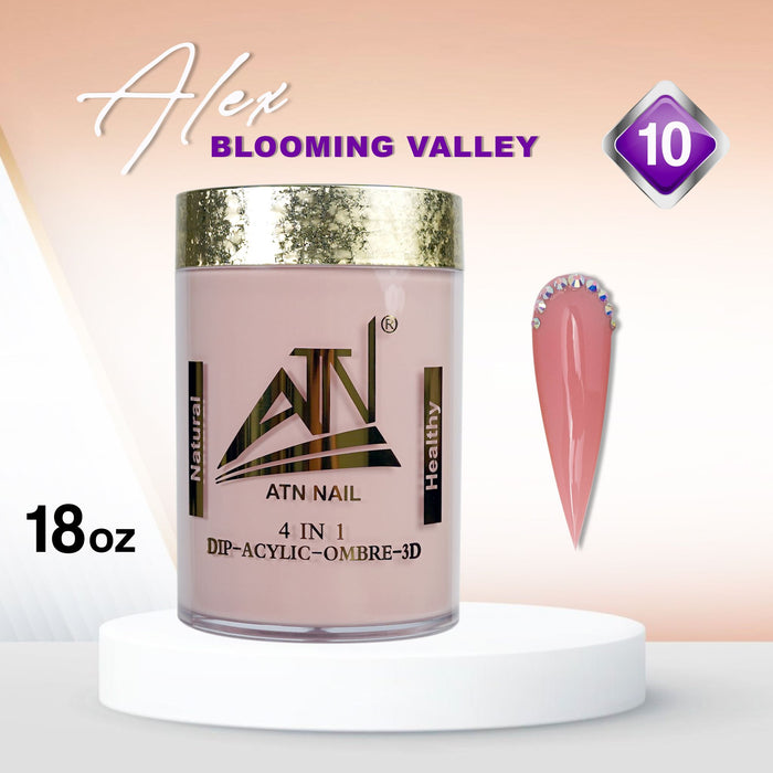 ALEX Blooming Valley NUDE Collection – 18 Colors Acrylic Powder Set for Nails, Nude Tones, Professional Nail Art Decoration