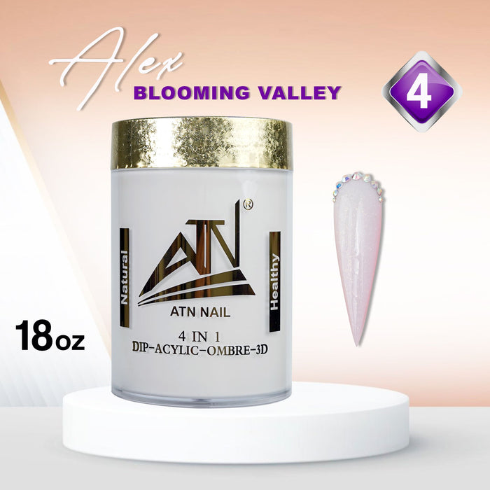 ALEX Blooming Valley NUDE Collection – 18 Colors Acrylic Powder Set for Nails, Nude Tones, Professional Nail Art Decoration