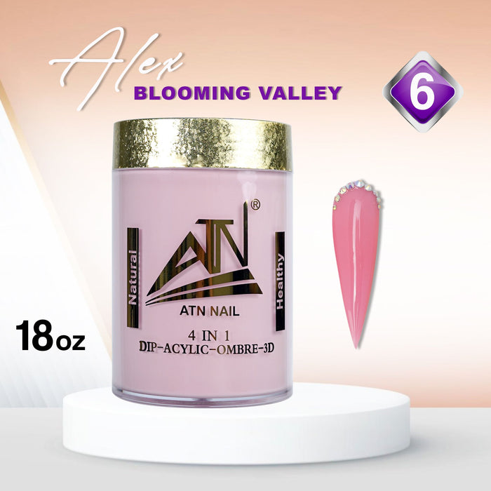 ALEX Blooming Valley NUDE Collection – 18 Colors Acrylic Powder Set for Nails, Nude Tones, Professional Nail Art Decoration