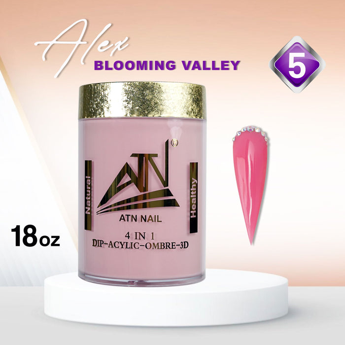 ALEX Blooming Valley NUDE Collection – 18 Colors Acrylic Powder Set for Nails, Nude Tones, Professional Nail Art Decoration