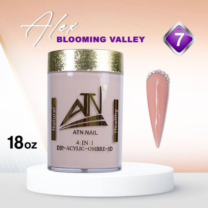 ALEX Blooming Valley NUDE Collection – 18 Colors Acrylic Powder Set for Nails, Nude Tones, Professional Nail Art Decoration
