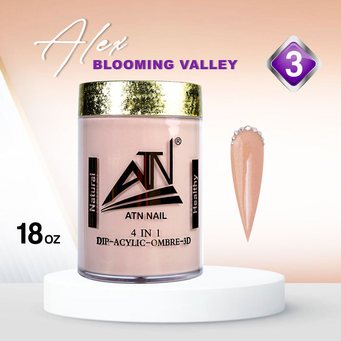 ALEX Blooming Valley NUDE Collection – 18 Colors Acrylic Powder Set for Nails, Nude Tones, Professional Nail Art Decoration