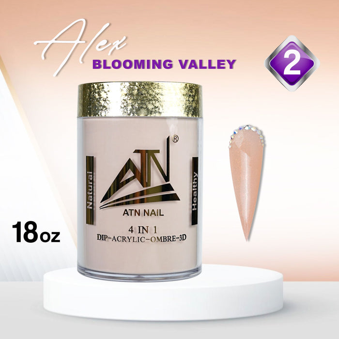 ALEX Blooming Valley NUDE Collection – 18 Colors Acrylic Powder Set for Nails, Nude Tones, Professional Nail Art Decoration