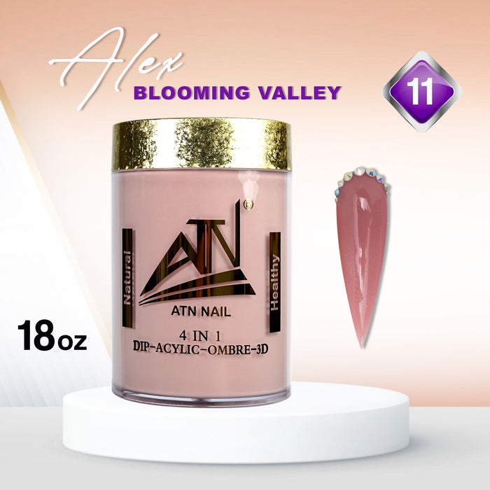 ALEX Blooming Valley NUDE Collection – 18 Colors Acrylic Powder Set for Nails, Nude Tones, Professional Nail Art Decoration