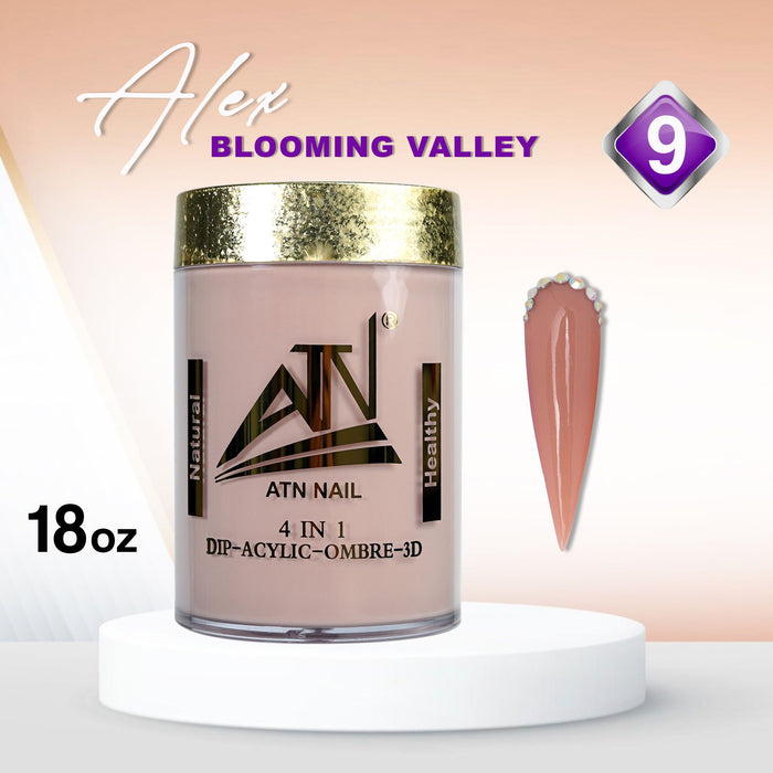 ALEX Blooming Valley NUDE Collection – 18 Colors Acrylic Powder Set for Nails, Nude Tones, Professional Nail Art Decoration