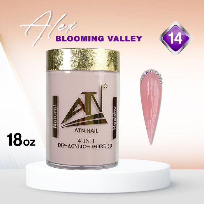 ALEX Blooming Valley NUDE Collection – 18 Colors Acrylic Powder Set for Nails, Nude Tones, Professional Nail Art Decoration