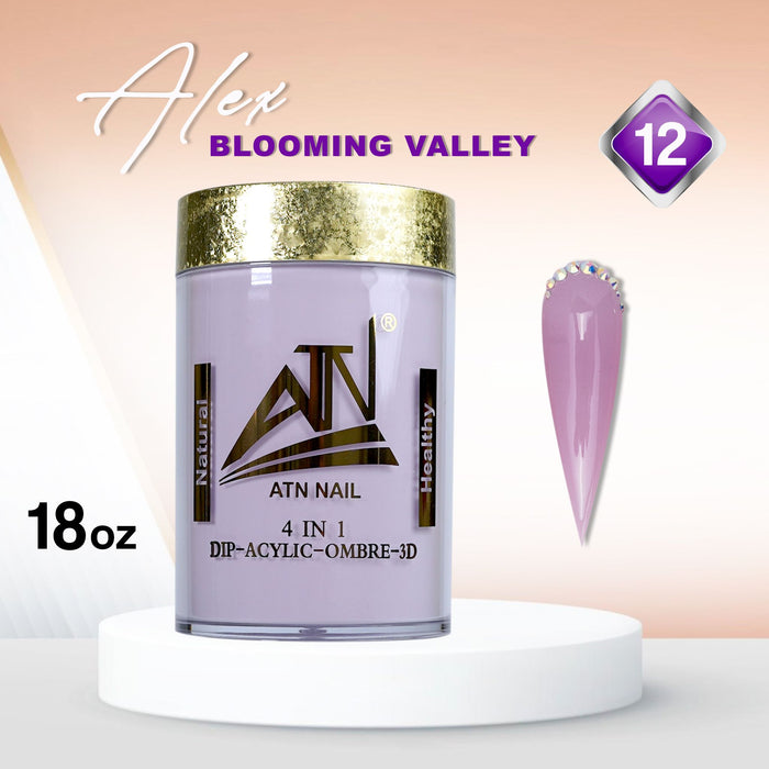 ALEX Blooming Valley NUDE Collection – 18 Colors Acrylic Powder Set for Nails, Nude Tones, Professional Nail Art Decoration