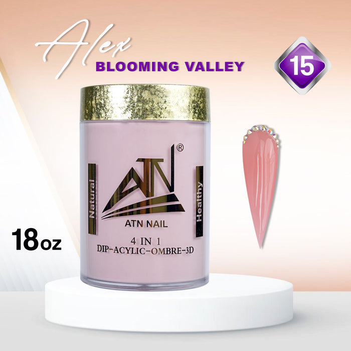 ALEX Blooming Valley NUDE Collection – 18 Colors Acrylic Powder Set for Nails, Nude Tones, Professional Nail Art Decoration