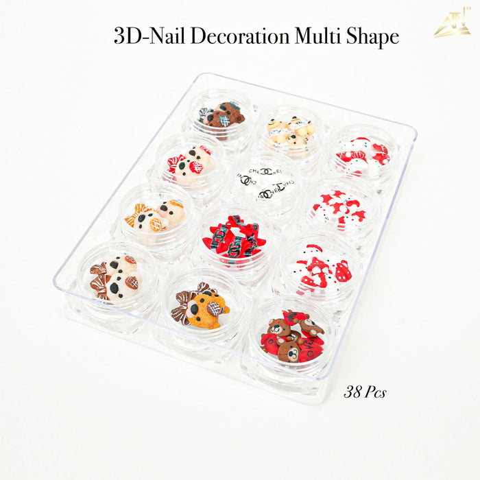 3D DECORATION - RABBIT_BEAR_KITTY_BOW - 12 DESIGNS | 38-48 PCS