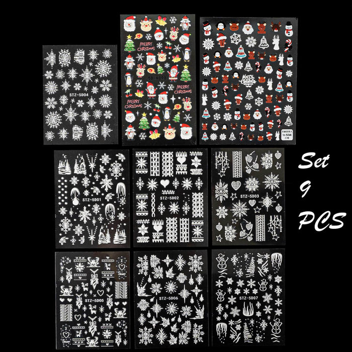 STICKER - 5D CHRISTMAS RED | Set 9 Pcs