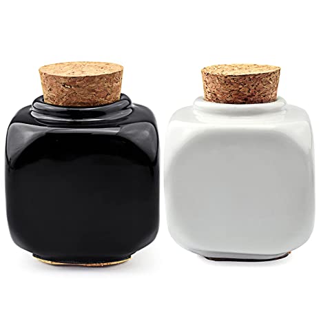 CERAMIC LIQUID JAR - BLACK & WHITE