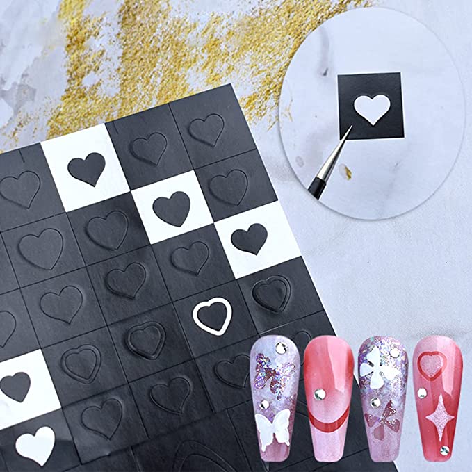 STICKER - Nail Art Airbrush Stencils - Set C | 4 pcs