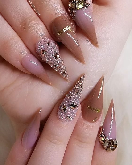 NAIL DECORATION - CHARM - SILVER & GOLD | SET 25 SHAPES
