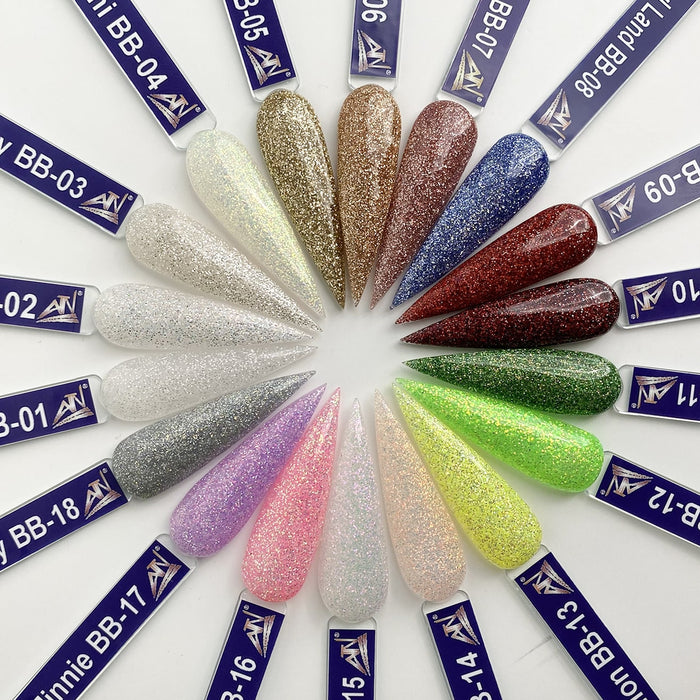 BARBIE CRYSTAL - COLLECTION 36 COLORS GLITTER POWDER | 1 OZ
