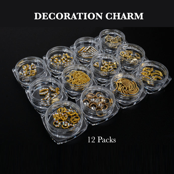 NAIL ART DECORATION - CHARM & 3D FLOWER | SET 12