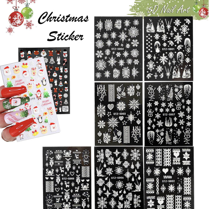 STICKER - 5D CHRISTMAS RED | Set 9 Pcs