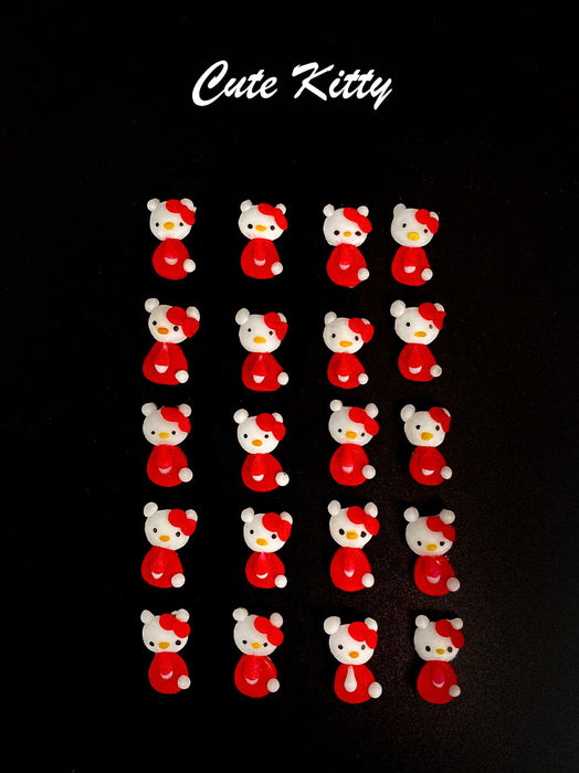 3D DECORATION - RABBIT_BEAR_KITTY_BOW - 12 DESIGNS | 38-48 PCS