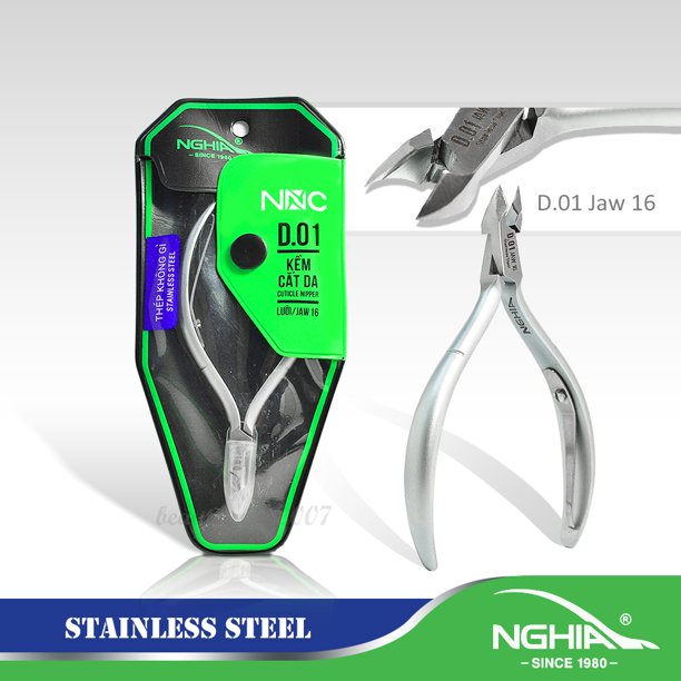 KEM NGHIA - D-01 - JAW 16 - Stainless Steel Cuticle Nipper
