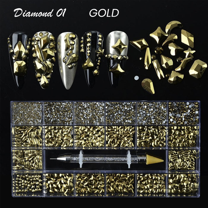 Diamond Box - Mixed Shapes Rhinestone | 20 Shapes/Pack