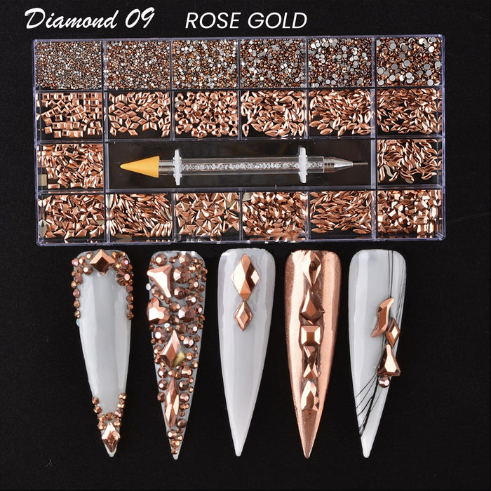 Diamond Box - Mixed  Shapes Rhinestone | 20 Shapes/Pack