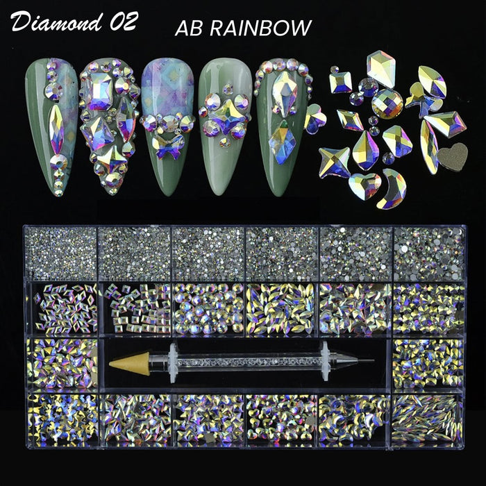 Diamond Box - Mixed  Shapes Rhinestone | 20 Shapes/Pack