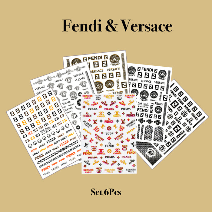 STICKER - FENDI & VERSACE | SET 6 PCS