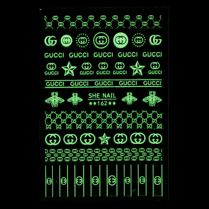 STICKER - LV, Dior, Chanel, YSL, Gucci – Glow In The Dark | SET 6 PCS