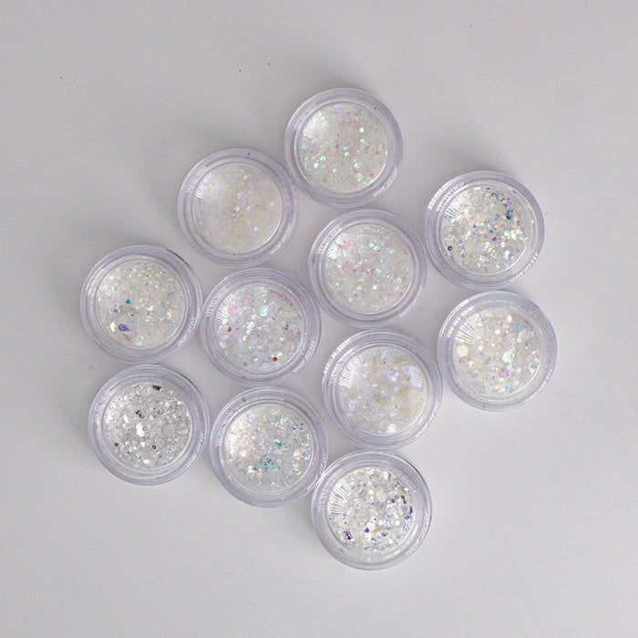 Glitter - Set 12 Holographic Hexagon Mixed Chunky