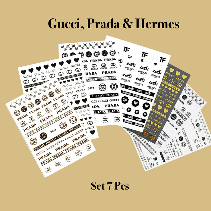 STICKER - PRADA, GUCCI & HERMES | SET 7 PCS