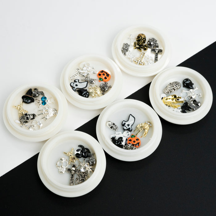NAIL DECORATION - CHARM - 3D Metal Halloween | Set 6