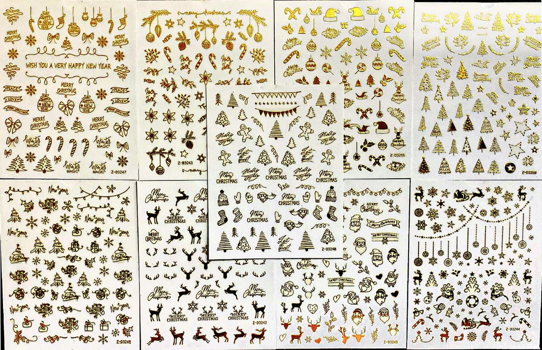 STICKER - CHRISTMAS GOLD 01 | SET 9 PCS