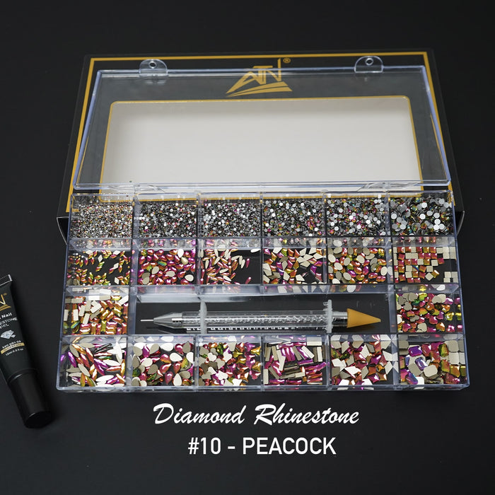 New Diamond box - Mixed Shapes Rhinestone | 20 Shapes/Pack