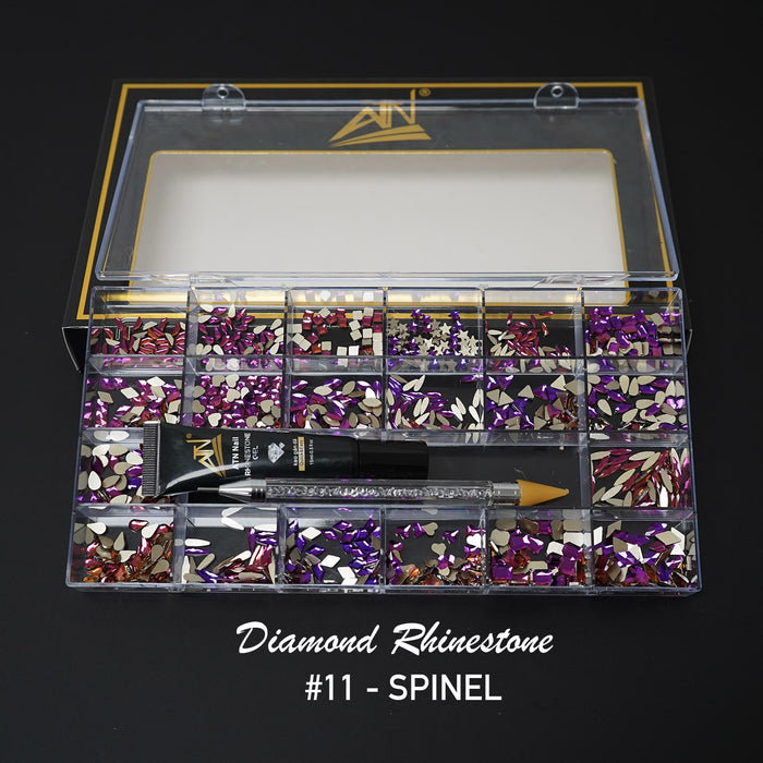 New Diamond box - Mixed Shapes Rhinestone | 20 Shapes/Pack