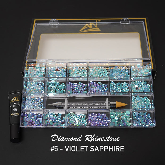 New Diamond box - Mixed Shapes Rhinestone | 20 Shapes/Pack